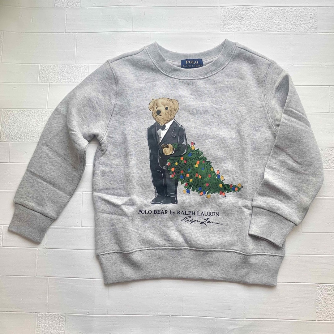 Ralph Lauren(ラルフローレン)の4t110cm 長袖　グレー　ベア　トレーナー　フリース キッズ/ベビー/マタニティのキッズ服男の子用(90cm~)(Tシャツ/カットソー)の商品写真