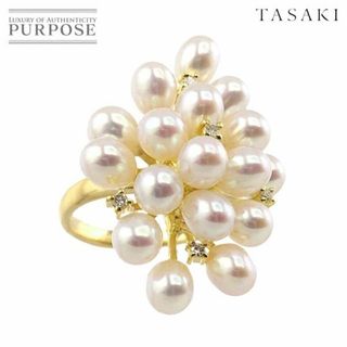 タサキ TASAKI 11.5号 リング 淡水真珠 ダイヤ 0.06ct K18 YG イエローゴールド 750 パール 指輪 田崎真珠 VLP  90205449