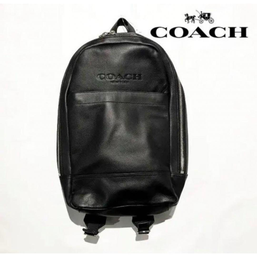 26cm×高さCOACH コーチ リュック レザー バックパック 美品　 ブラック