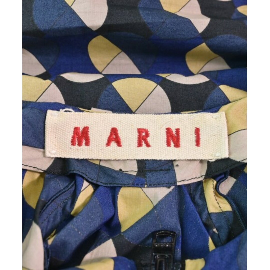 Marni(マルニ)のMARNI マルニ ワンピース 38(S位) 紺xベージュx黄等(総柄) 【古着】【中古】 レディースのワンピース(ひざ丈ワンピース)の商品写真