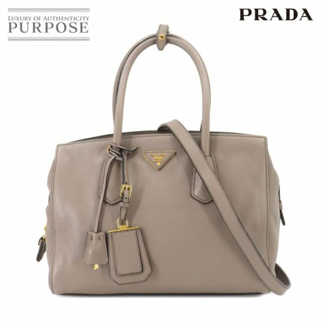 PRADA - プラダ PRADA 2way ハンド ショルダー バッグ レザー グレー ...