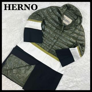 ヘルノ(HERNO)のヘルノ HERNO ダウンコート ジャケット マルチカラー 切り替えデザイン(ダウンジャケット)