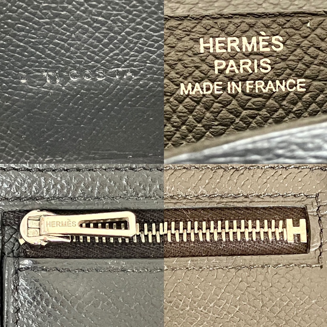 Hermes - HERMES エルメス ベアンスフレ ブラック 黒 長財布 D刻