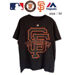 マジェスティック(Majestic)のMLB　サンフランシスコ・ジャイアンツ　Tシャツ　M　黒　USA古着(Tシャツ/カットソー(半袖/袖なし))