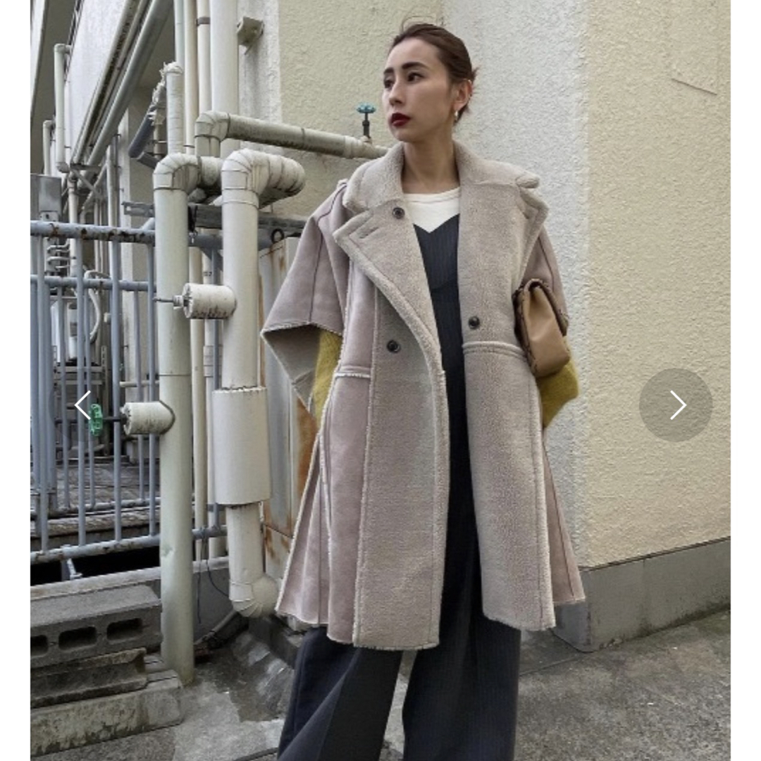 最終値下げ REVERSIBLE BOA PONCHO COAT にくく オレンジ 最終値下げ REVERSIBLE BOA PONCHO COAT にくく オレンジ