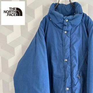 ザノースフェイス(THE NORTH FACE)の【80s 茶タグ】ノースフェイス USA製ダウンジャケット 青northface(マウンテンパーカー)