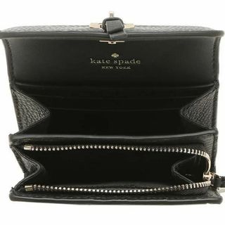 Kate Spade 折財布 レザー マーティ L字ファスナー ミニウォレット黒