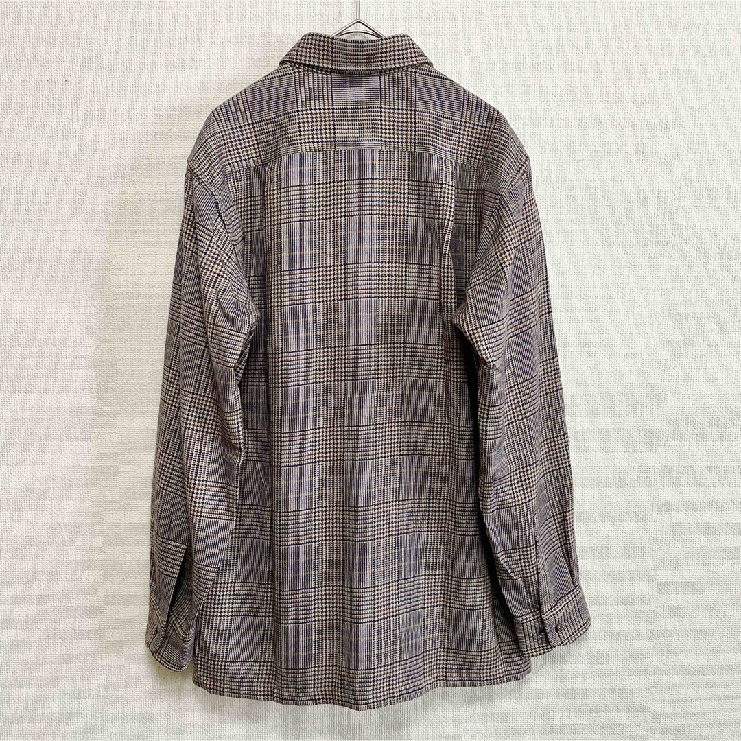 DAKS(ダックス)のDAKS ダックス ウール 100%  千鳥格子 チェック シャツ サイズL メンズのトップス(シャツ)の商品写真