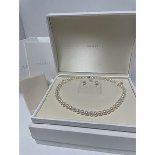 タサキ(TASAKI)のタサキ　7.5〜8㎜　パールネックレス・イヤリングセット　保証書付き　美品(ネックレス)