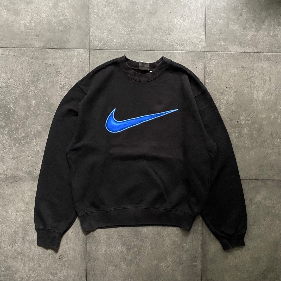 90年代　ナイキ　スウォッシュロゴ　スウェット　M 白タグ NIKE - 90s NIKE ナイキ ビックスウォッシュロゴスウェット M
