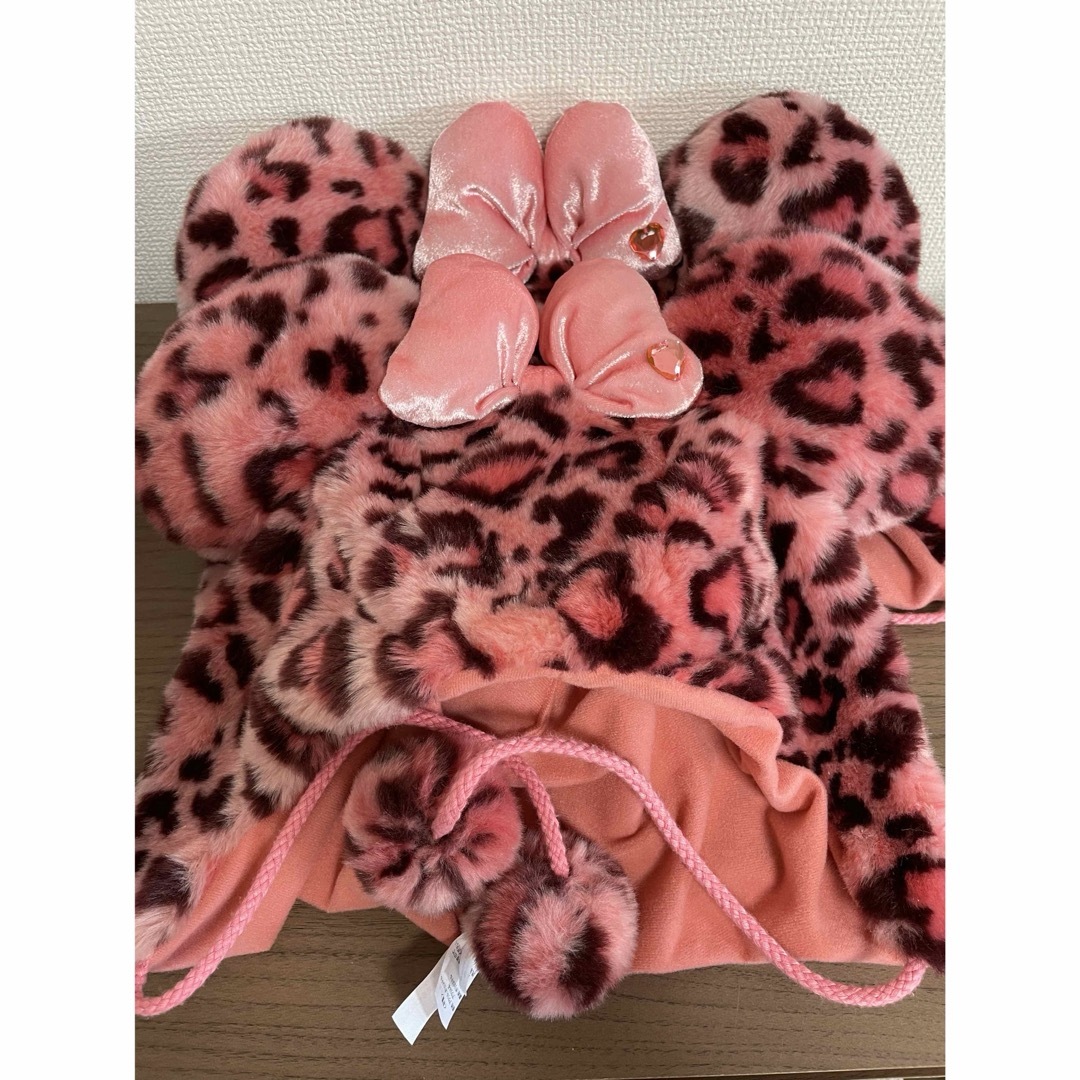 ミニーちゃん ファンキャップ こわれ マフラー ヒョウ柄 ミニーちゃん ファンキャップ こわれ マフラー ヒョウ柄