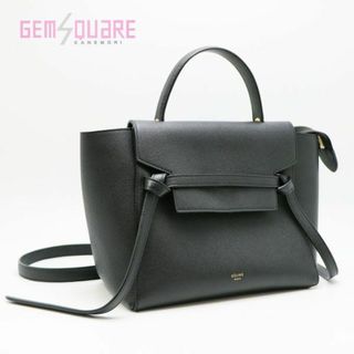 セリーヌ(celine)のセリーヌ マイクロ・ベルトバッグ 黒 グレインドカーフ 中古 189153ZVA(ハンドバッグ)