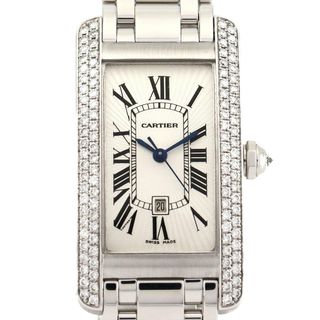 カルティエ(Cartier)のカルティエ タンクアメリカンMM WG/サイド2D WB7026L1 WG 自動巻(腕時計(アナログ))