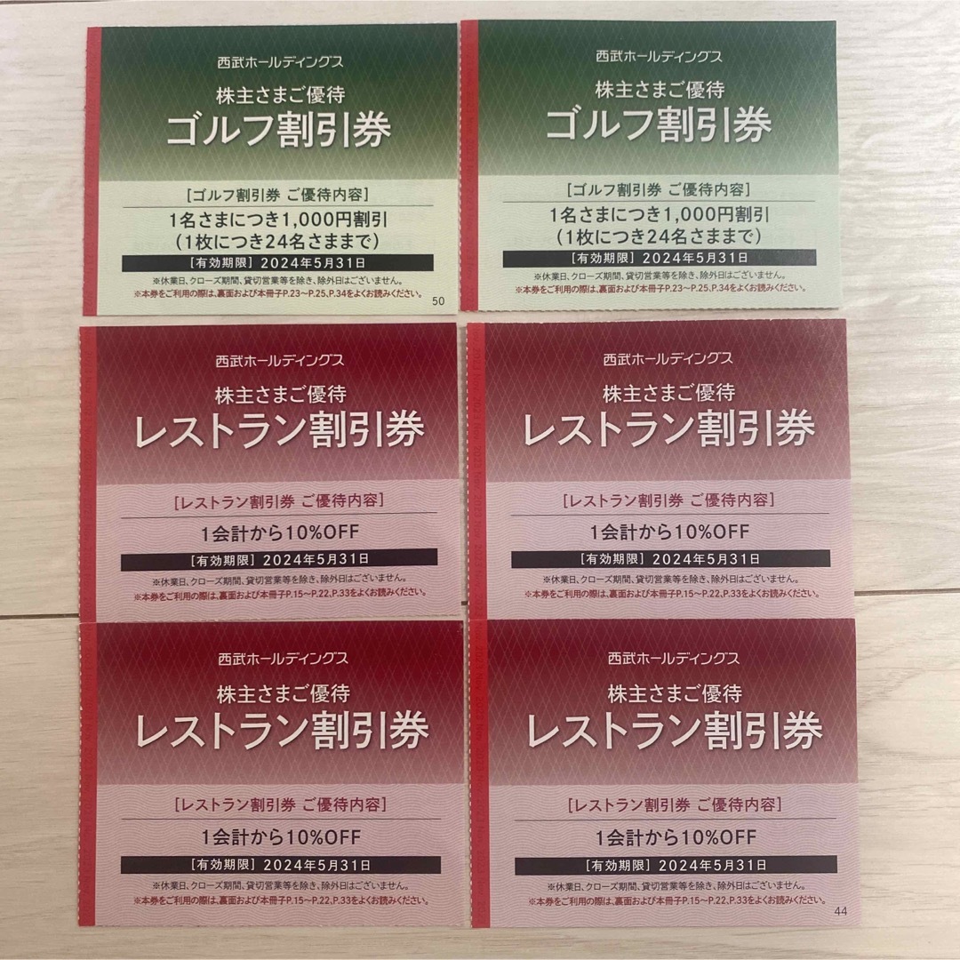 Prince(プリンス)の西武 株主優待 割引券6枚 チケットの優待券/割引券(その他)の商品写真