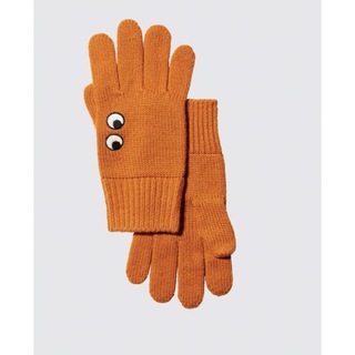 ユニクロ(UNIQLO)のユニクロ アニヤハインドマーチ ヒートテック 手袋 グローブ オレンジ Lサイズ(手袋)