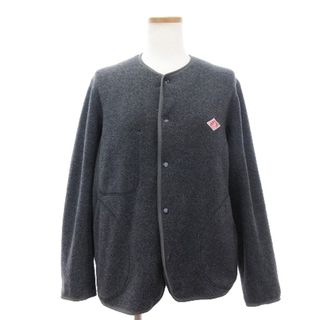 ダントン(DANTON)のダントン 18AW フリース カーディガン ノーカラー ロゴ 灰色 XS位(カーディガン)