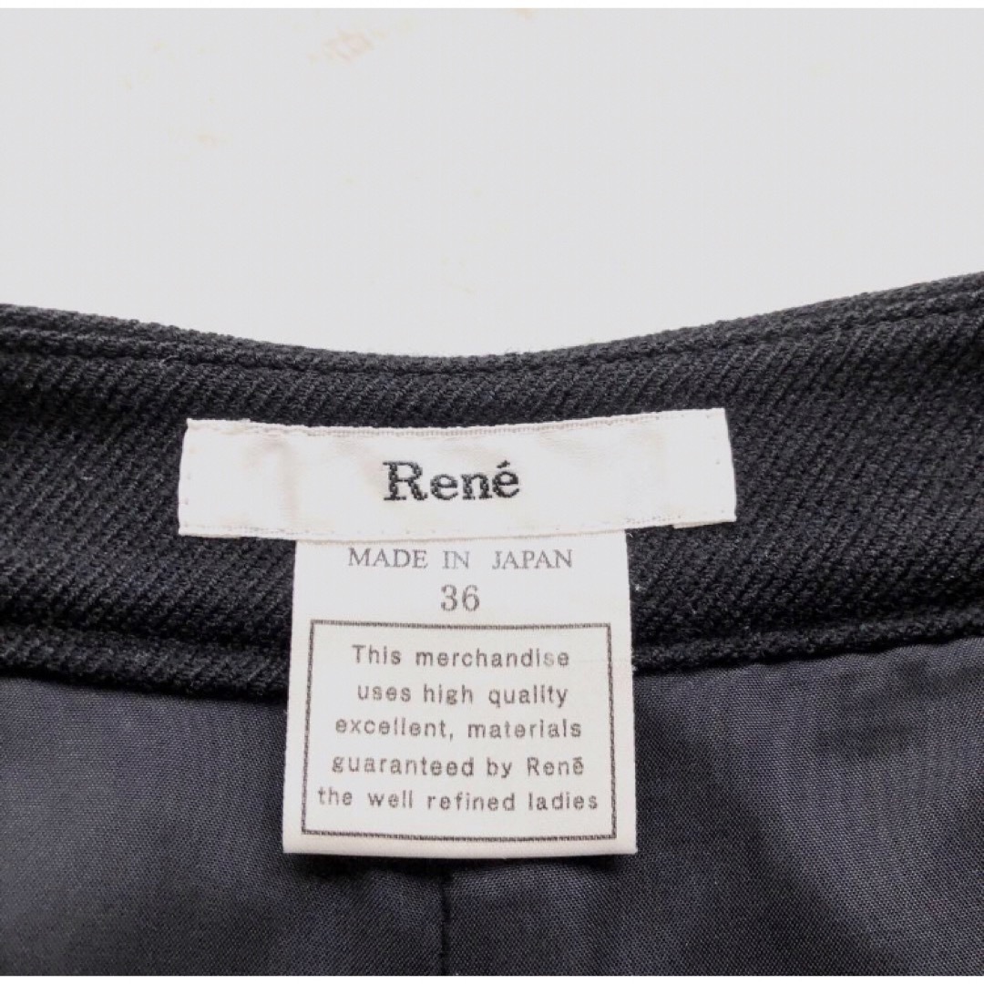 René(ルネ)のRene ルネ　リボン　ウール　ハーフ　パンツ　キュロット　ブラック　36 レディースのパンツ(キュロット)の商品写真