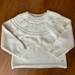 プチバトー(PETIT BATEAU)の最終値下　美品　プチパドーウール混模様編セーター　サイズ5ans/110センチ(ニット)