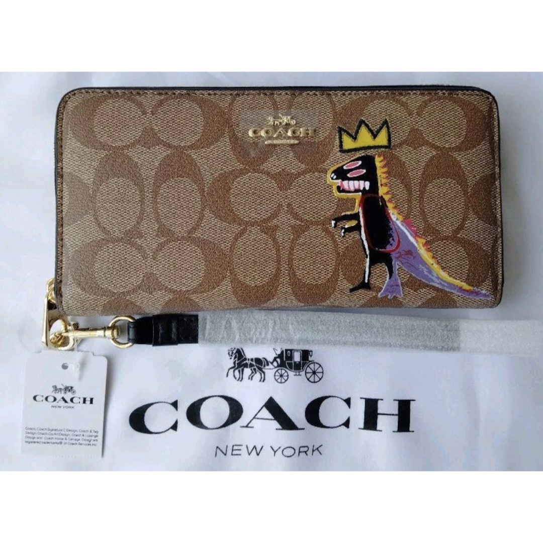 ★匿名配送★☆新品・未使用☆ COACH ×バスキア コーチ 恐竜 長財布 人気のサムネイル