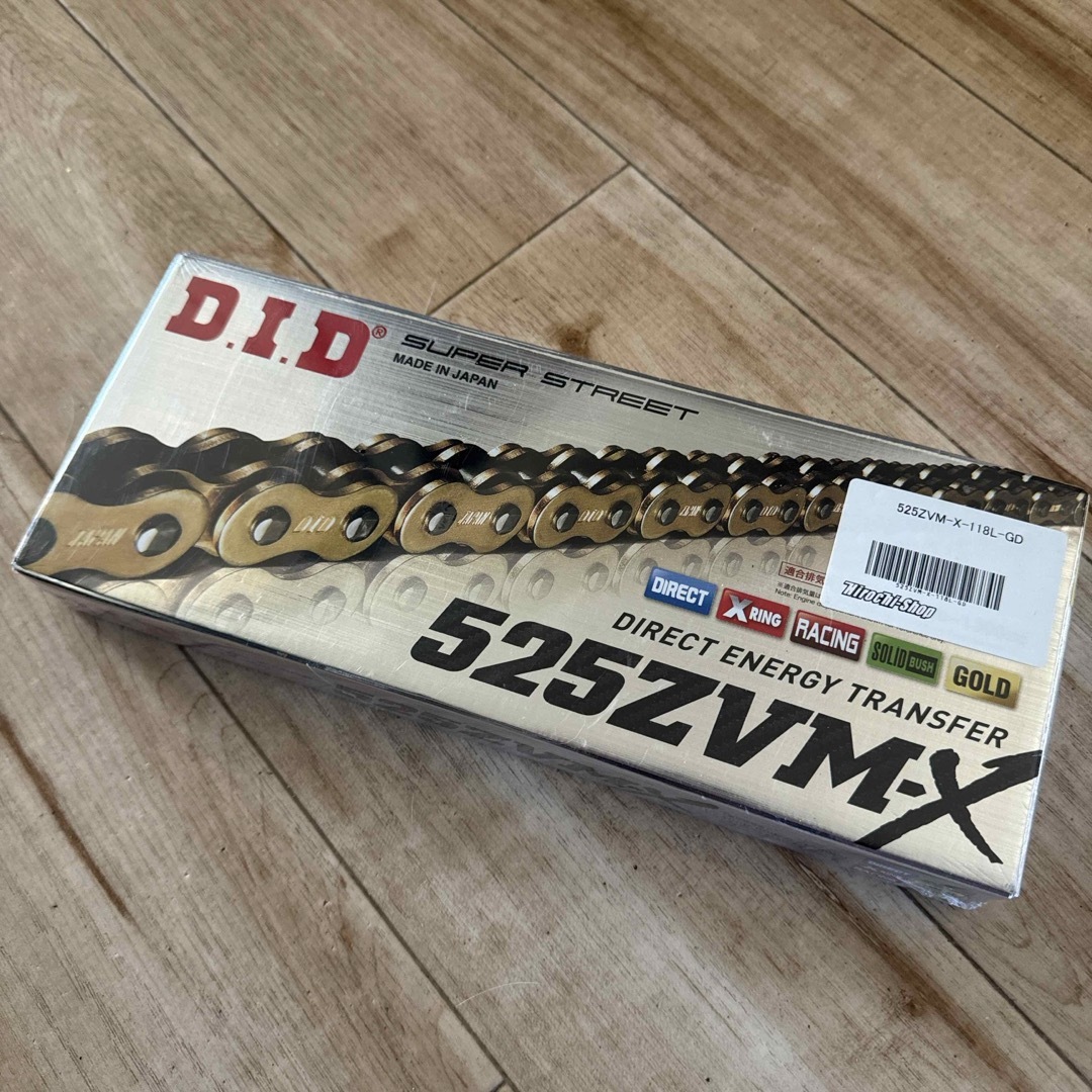 新品未開封D.I.D 525ZVM-X 120L 色GOLDバイクチェーン特徴2