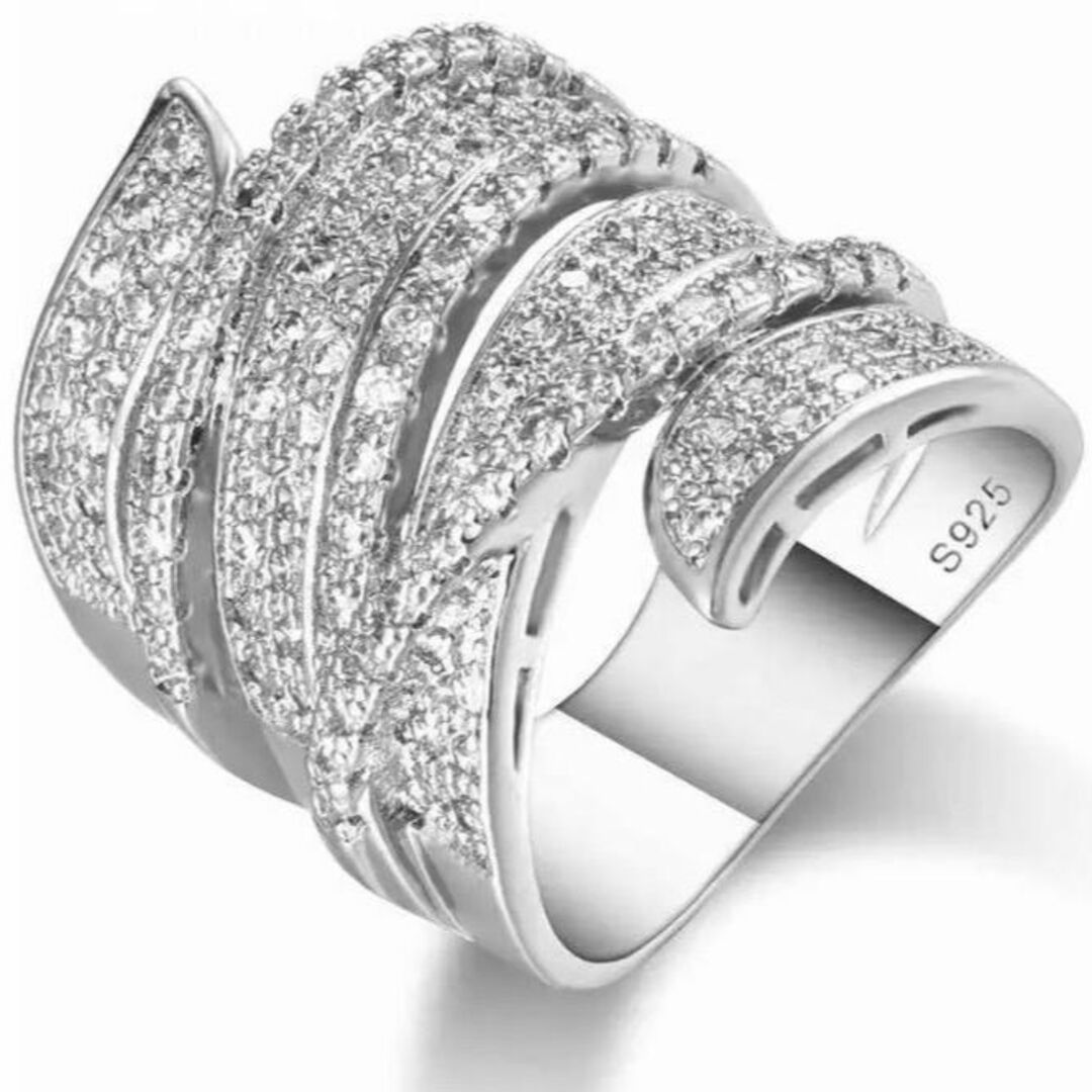 355 シルバー リング s925核印有 czダイヤモンド 韓国 男女兼用 レディースのアクセサリー(リング(指輪))の商品写真