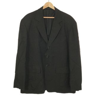 ヨウジヤマモト(Yohji Yamamoto)のYohji Yamamoto POUR HOMME ヨウジヤマモト プールオム 80's 初期 丸ロゴタグ マルチファブリック3Bテーラードジャケット ブラック M(テーラードジャケット)