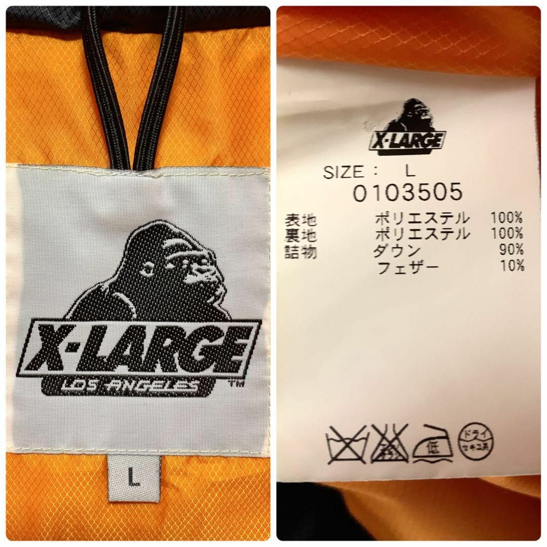 XLARGE(エクストララージ)の【美品】XLARGE エクストララージ ダウンベスト ワンポイントロゴ ブラック メンズのジャケット/アウター(ダウンベスト)の商品写真
