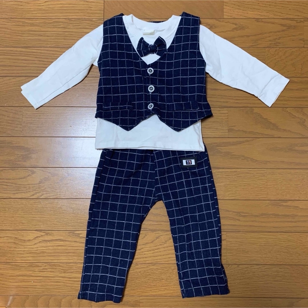 イベント用に☆ベビーセットアップ　80〜90 キッズ/ベビー/マタニティのキッズ服男の子用(90cm~)(ドレス/フォーマル)の商品写真