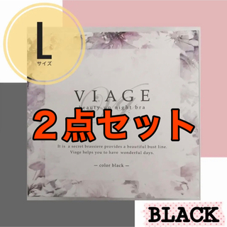 【2点セット】ヴィアージュ　ナイトブラ　Lサイズ　ブラック(ブラ)