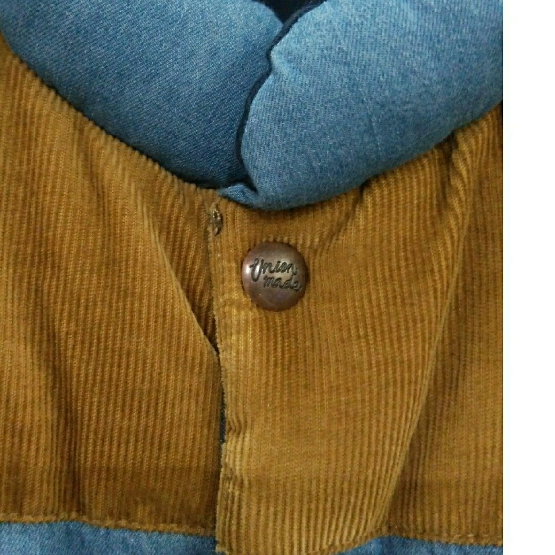 grn(ジーアールエヌ)のgrn　メンズリバーシブル中綿ベスト　デニム・コーデュロイ・ネルシャツ　Lサイズ メンズのトップス(ベスト)の商品写真
