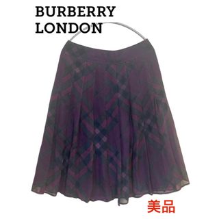 バーバリーブルーレーベル(BURBERRY BLUE LABEL)のBURBERRY チェック フレア ひざ丈 スカート バーバリー(ひざ丈スカート)