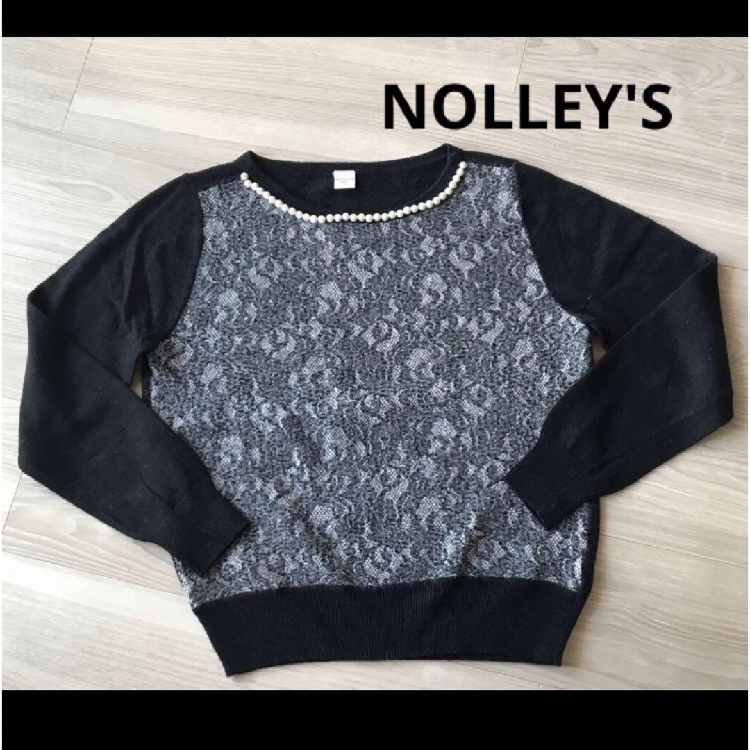 NOLLEY'S(ノーリーズ)の【美品】NOLLEY'S  パール付きニット レディースのトップス(ニット/セーター)の商品写真