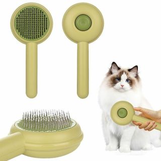 ペット用ブラシ 猫 犬用 ヘアクリーナーブラシ コーム 毛取り ワンプッシュ式(犬)