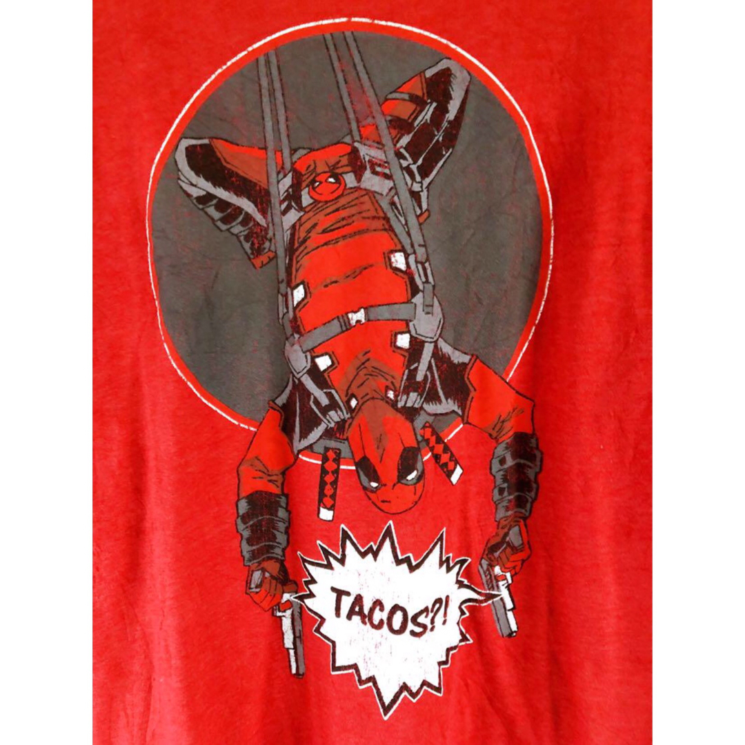 MARVEL(マーベル)のDeadpool　デッドプール　Tシャツ　M　赤　USA古着 メンズのトップス(Tシャツ/カットソー(半袖/袖なし))の商品写真