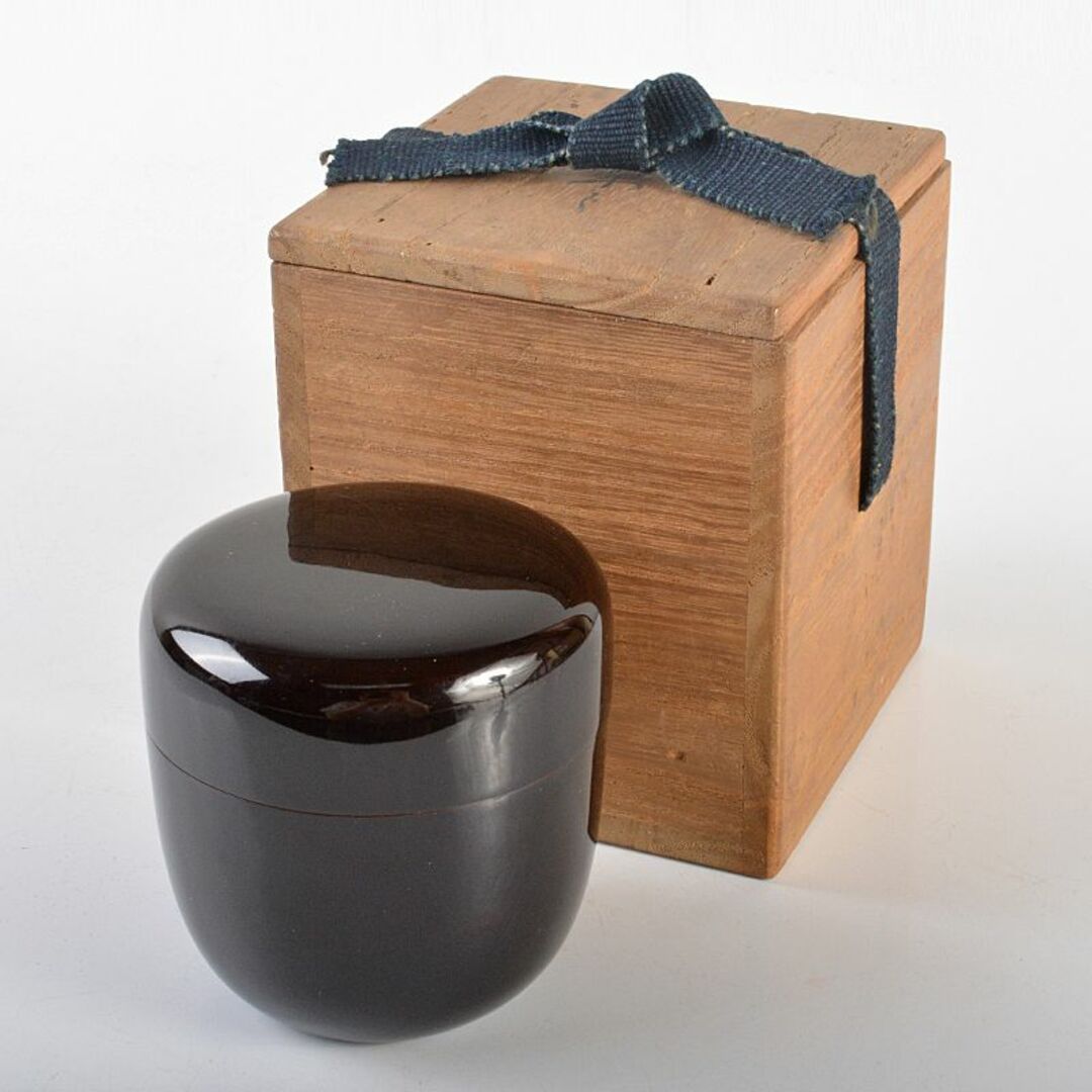 茶道具 塗師 七代駒沢利斎 春舟作 中棗 堀内宗完(兼中斎)極め箱 茶道具 塗師 七代駒沢利斎 春舟作 中棗 堀内宗完(兼中斎)極め箱