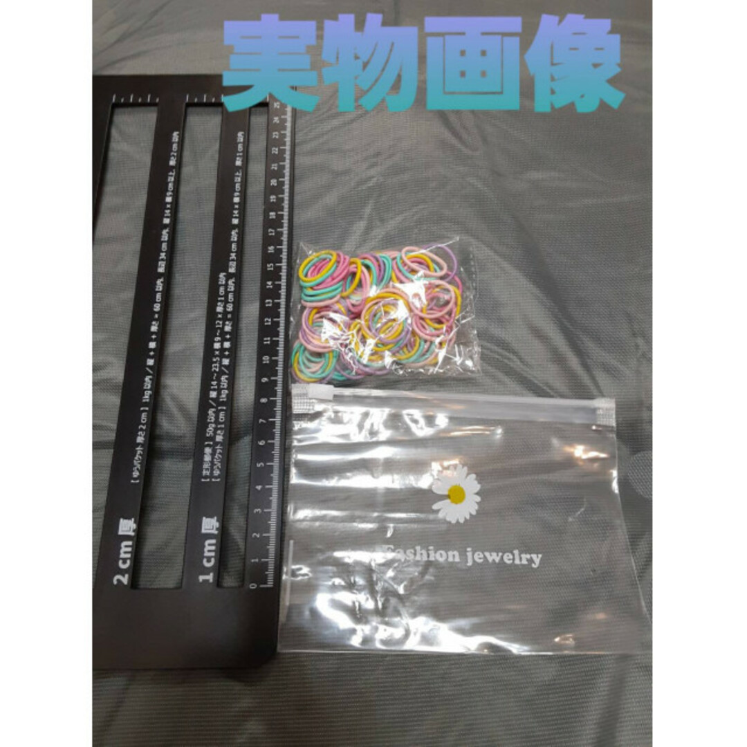 花柄　ケース付き　ヘアゴム　100本　カラフル　キッズ　子供　ハンドメイド キッズ/ベビー/マタニティのこども用ファッション小物(その他)の商品写真