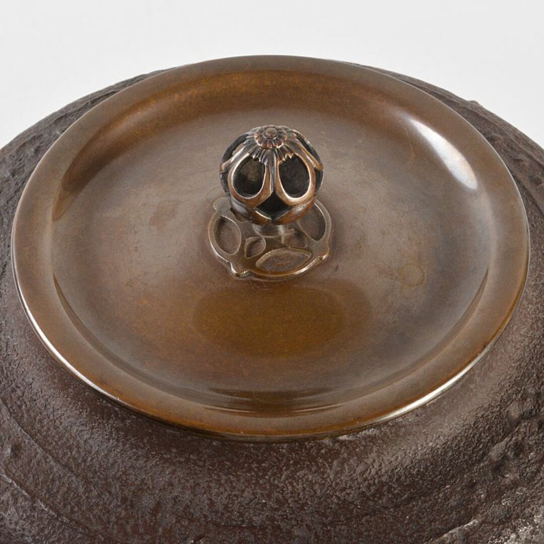 茶道具 釜師 畠春斎作 累座繰口棗形釜 共箱 M R6577B 茶道具 釜師 畠春斎作 累座繰口棗形釜 共箱 M R6577B