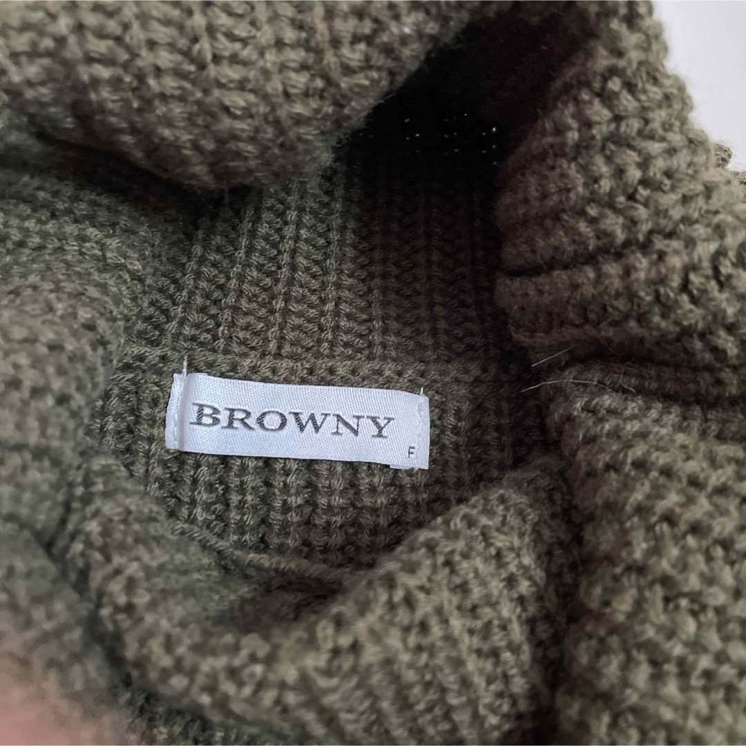 BROWNY(ブラウニー)の【BROWNY】ブラウン　タートルネック　フリーサイズ　暖かニット　ボリューム◎ レディースのトップス(ニット/セーター)の商品写真