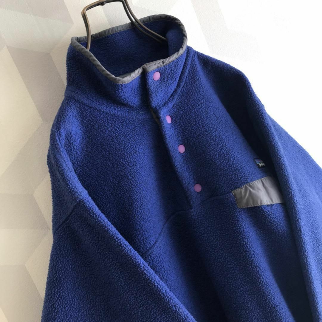 patagonia(パタゴニア)の【パタゴニア】メンズM相当 スナップt フリース プルオーバーブルゾンブルー青 メンズのジャケット/アウター(マウンテンパーカー)の商品写真