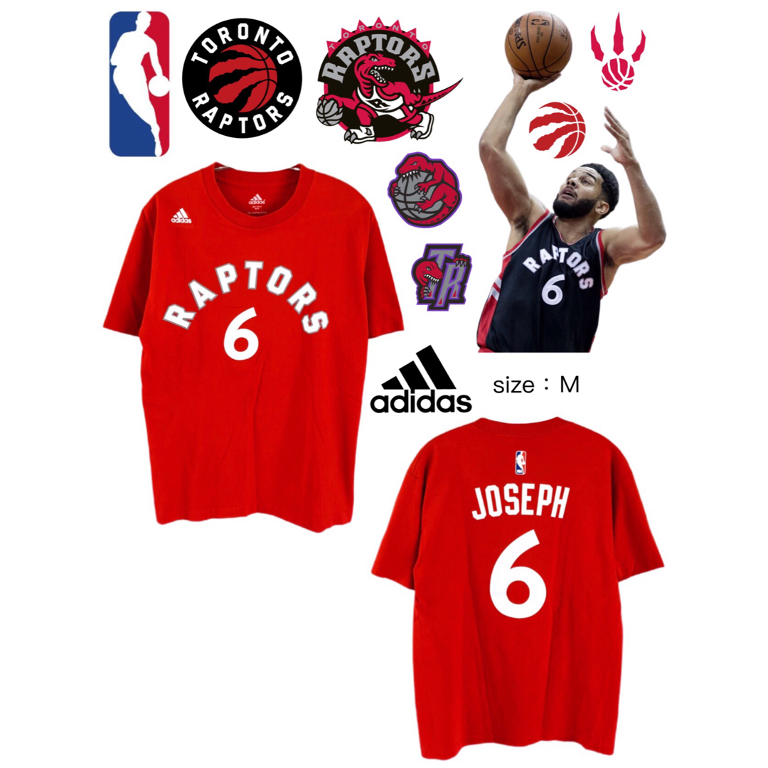 adidas(アディダス)のNBA　トロント・ラプターズ　ジョセフ　６　Tシャツ　M　赤　USA古着 メンズのトップス(Tシャツ/カットソー(半袖/袖なし))の商品写真