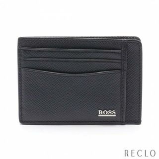 ヒューゴボス(HUGO BOSS)のシグネチャー カードケース レザー ブラック(名刺入れ/定期入れ)