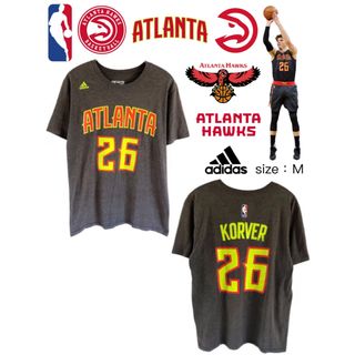 アディダス(adidas)のNBA　アトランタ・ホークス　コーバー　26　Tシャツ　M　グレー　USA古着(Tシャツ/カットソー(半袖/袖なし))