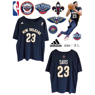 アディダス(adidas)のNBA　ペリカンズ　デイビス　23　Tシャツ　XL　ネイビー　USA古着(Tシャツ/カットソー(半袖/袖なし))