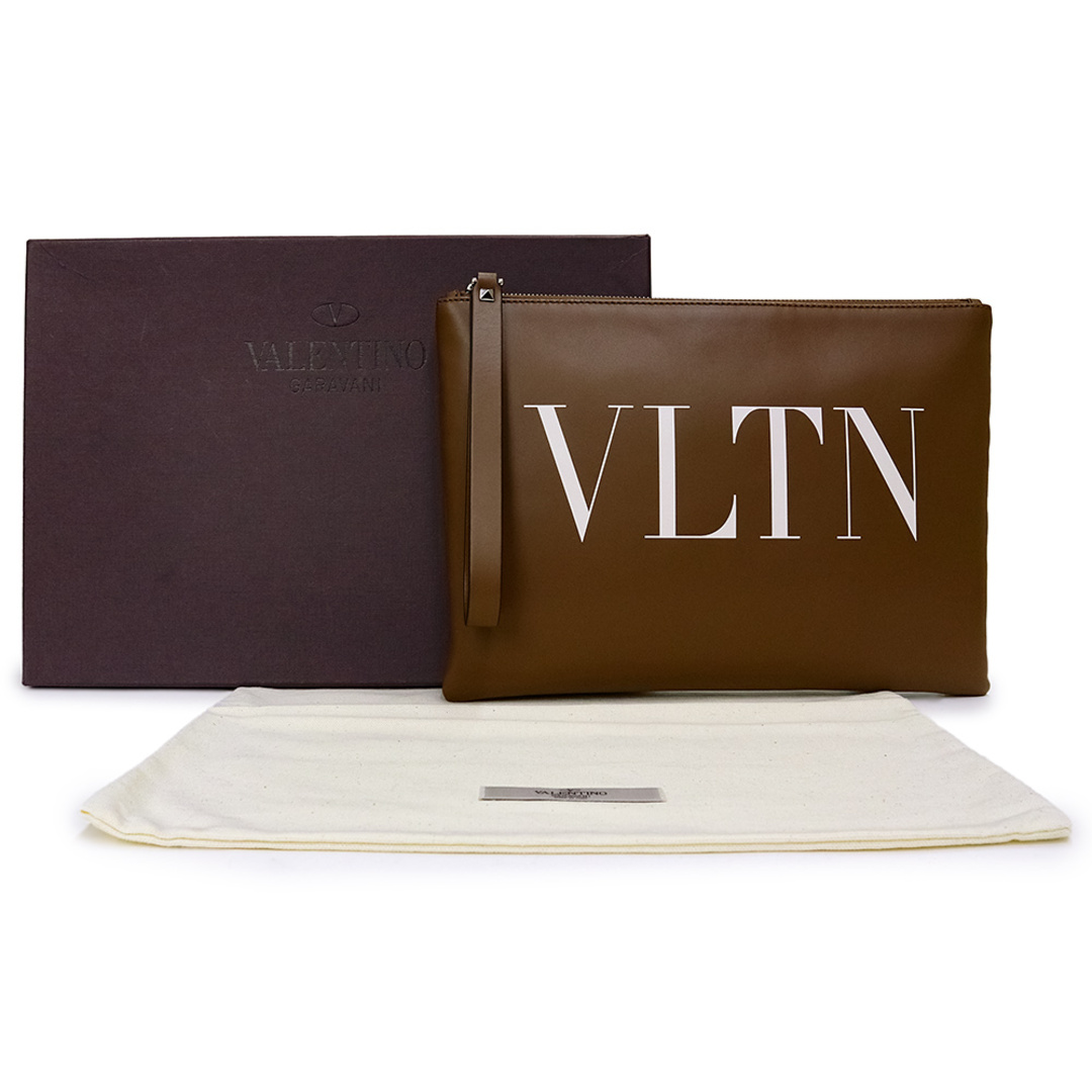 VALENTINO - ヴァレンティノ VLTN ロゴ ポーチ クラッチバッグ カーフ