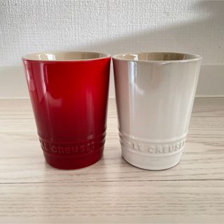 ルクルーゼ(LE CREUSET)のル・クルーゼ　ペア・ショート・タンブラー チェリーレッド＆ホワイトラスター(タンブラー)