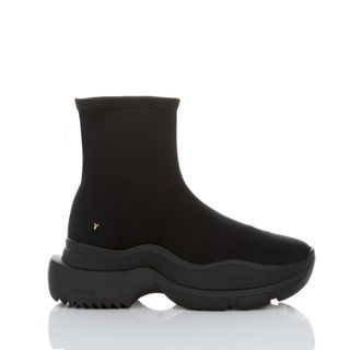 TOKYO BLACK SINGLE SNEAKER SHORT BOOTS