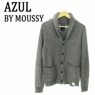 アズールバイマウジー(AZUL by moussy)のアズールバイマウジー ミックスカラーカーディガン M 黒 231124AO1R(カーディガン)