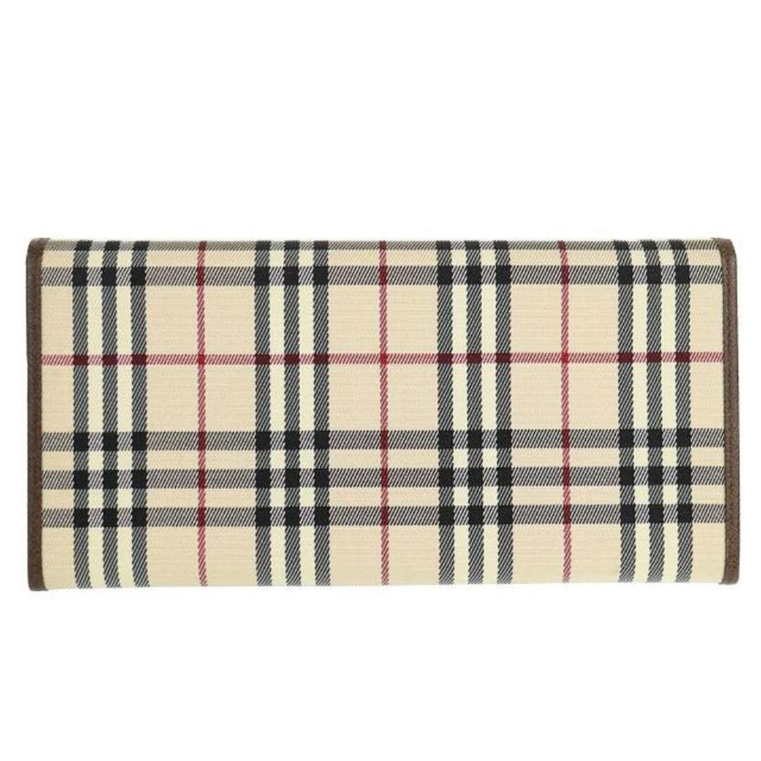 BURBERRY(バーバリー)のバーバリー 二つ折り長財布 中古 ノバチェック ベージュ ブラウン キャンバス レザー BURBERRY 【中古】 | ロングウォレット 茶色 ノヴァチェック シンプル Aランク レディースのファッション小物(財布)の商品写真