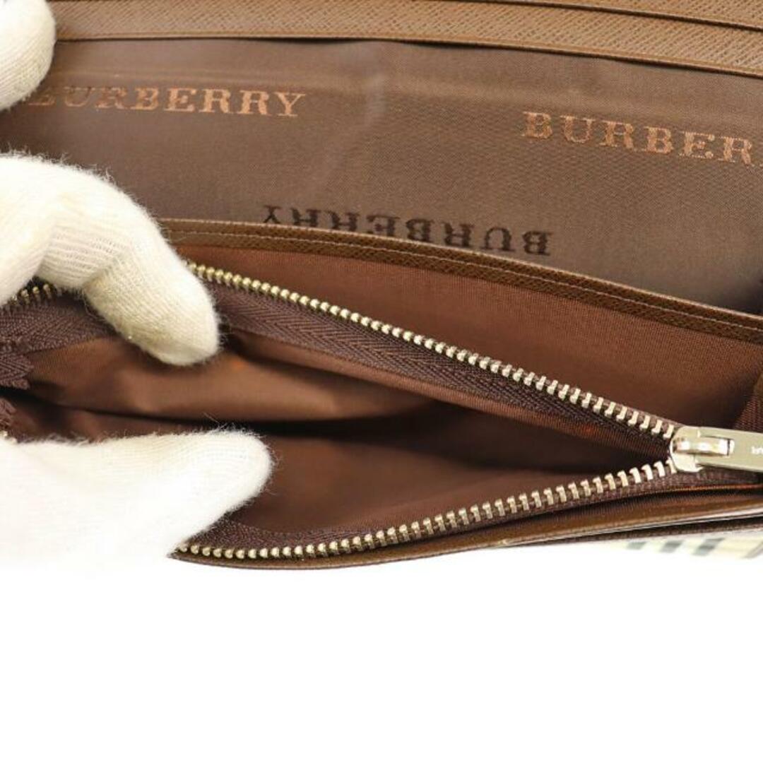 BURBERRY(バーバリー)のバーバリー 二つ折り長財布 中古 ノバチェック ベージュ ブラウン キャンバス レザー BURBERRY 【中古】 | ロングウォレット 茶色 ノヴァチェック シンプル Aランク レディースのファッション小物(財布)の商品写真