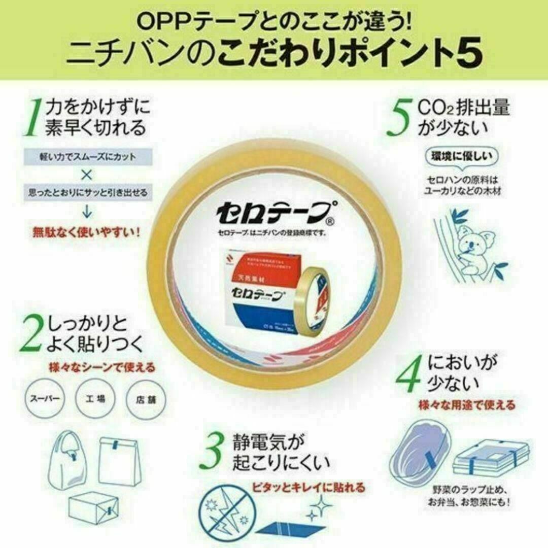 NICHIBAN セロハンテープ 2巻　 天然素材セロテープ インテリア/住まい/日用品の文房具(テープ/マスキングテープ)の商品写真